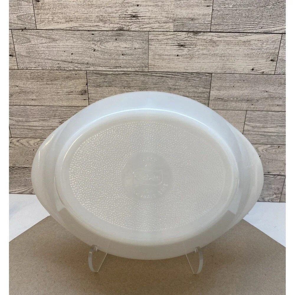Vintage GLASBAKE White Milk Glass Oval Divided Baking Serving Dish J-2352 USA